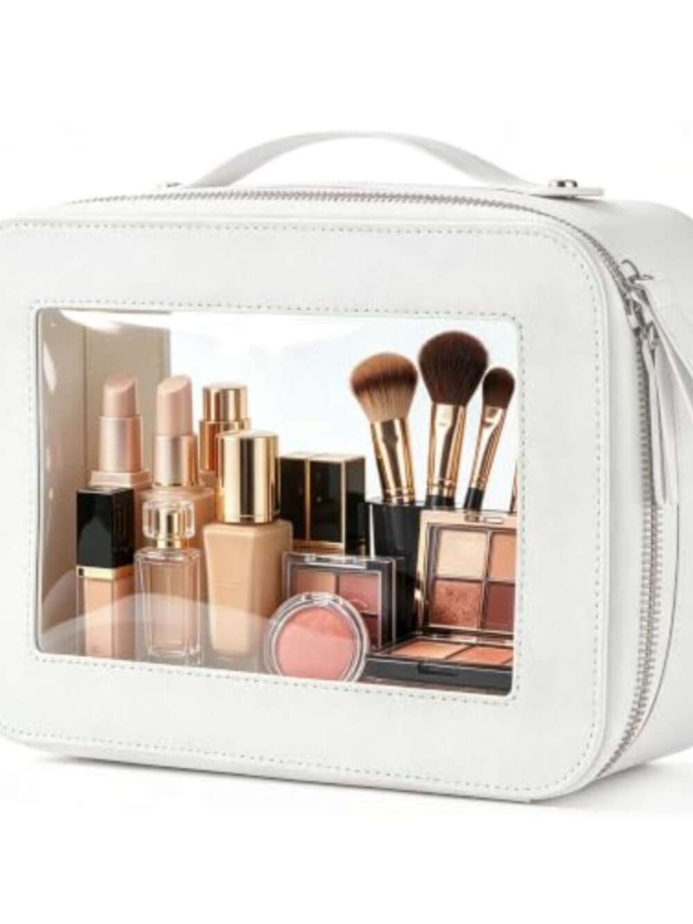 Clear PVC Makeup Organizer Bag Waterproof Travel Toiletry Pouch with Zippers